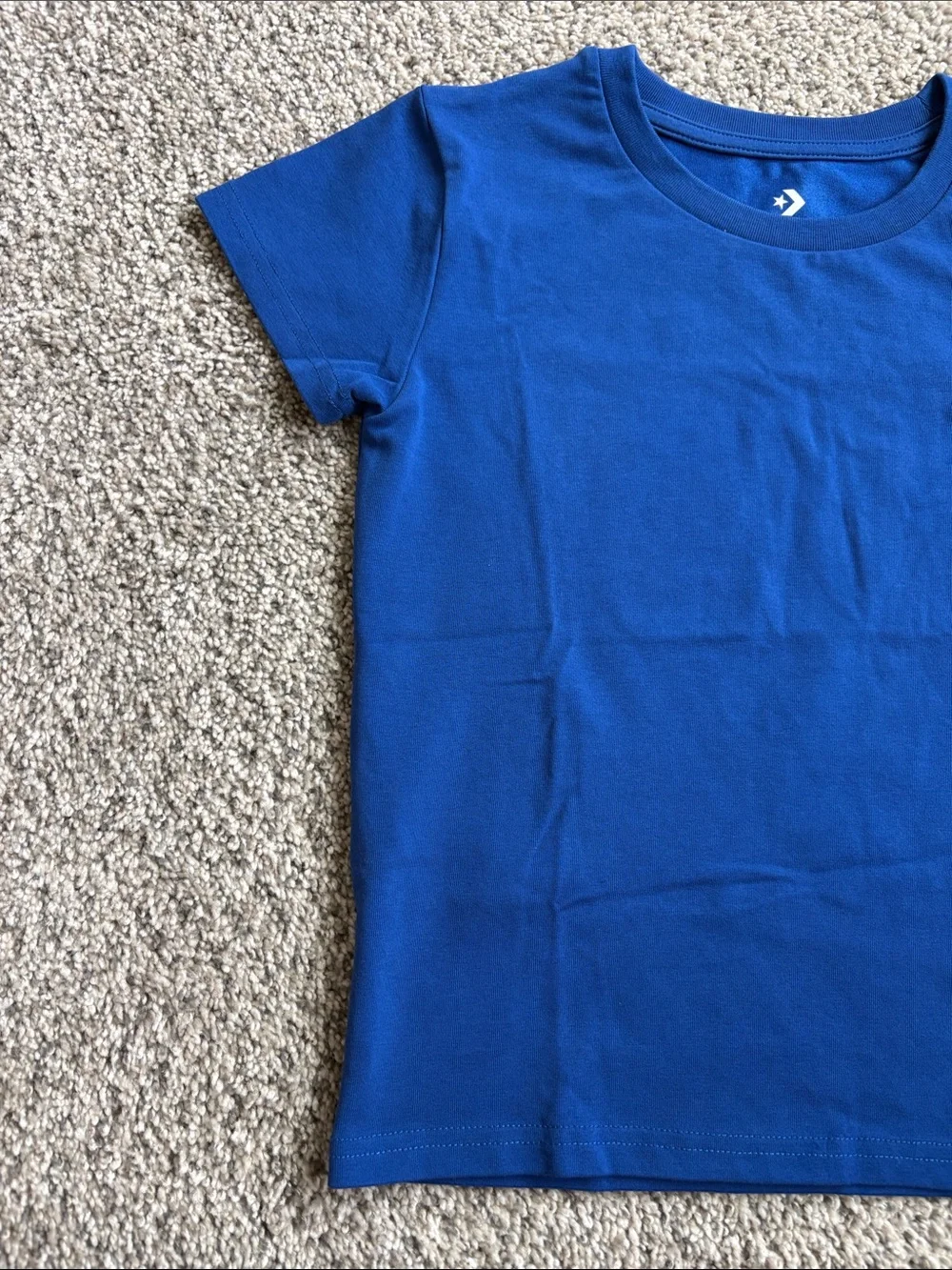 Converse Boys' Blue Short Sleeve Tee with Small Green Logo